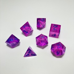 Pink Glitter set of 7 Dice